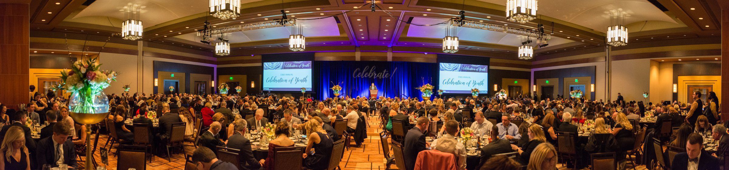 Panorama of the dining hall at the Celebration of Youth